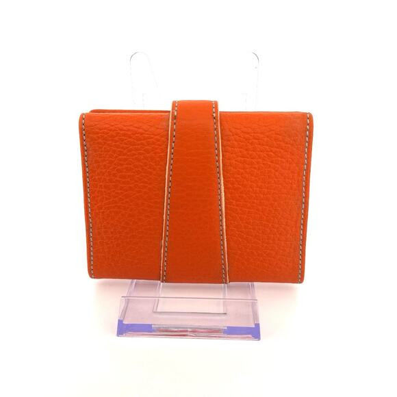 Loewe Textured Calfskin Buckle Compact Wallet in Orange - Picture 3 of 7